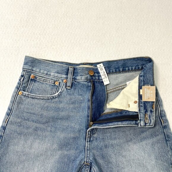 NWT Madewell Relaxed Mid Length Denim Jean Shorts Cut Off Raw Hem size 25 - Picture 2 of 7